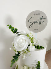 Load image into Gallery viewer, FULL SET White gypsophila eucalyptus leaf cake topper wedding decorations floral arrangement - Custom Personalised Topper

