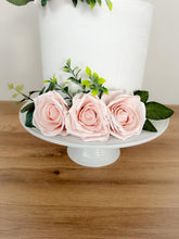 Load image into Gallery viewer, FULL SET Wedding Christening Cake Flower Arrangement Topper Decorations foam roses eucalyptus Blush Pink
