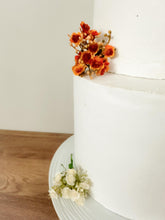 Load image into Gallery viewer, Foam Rose Cake Topper: Burnt Orange &amp; Navy Gypsophila Wedding Decoration
