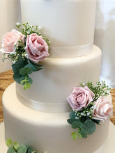Load image into Gallery viewer, Blush Pink Foam Rose Cake Flowers: Wedding Cake Topper
