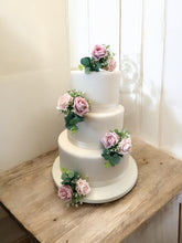 Load image into Gallery viewer, Blush Pink Foam Rose Cake Flowers: Wedding Cake Topper
