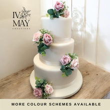 Load image into Gallery viewer, Blush Pink Foam Rose Cake Flowers: Wedding Cake Topper
