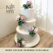 Load image into Gallery viewer, Blush Pink Foam Rose Cake Flowers: Wedding Cake Topper
