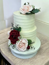 Load image into Gallery viewer, FULL SET Wedding Christening Cake Flower Arrangement Topper &amp; Decorations Roses - Burgundy - Blush Pink
