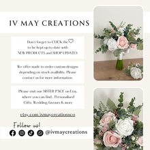 Load image into Gallery viewer, Blush Pink Wedding Bouquet: Foam Roses, Sage Green Foliage
