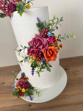 Load image into Gallery viewer, Foam Rose Cake Flower Arrangement: Wedding Christening Cake Topper

