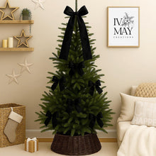 Load image into Gallery viewer, Luxury Handmade Velvet Christmas Tree Bow Topper: Black Clip-On Decoration
