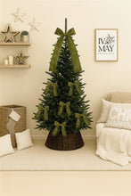 Load image into Gallery viewer, Luxury Handmade Velvet Christmas Tree Bows: Olive Green Clip-On Ornaments
