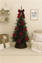 Load image into Gallery viewer, Luxury Handmade Velvet Christmas Tree Bow Topper: Burgundy Red Clip-On Bows
