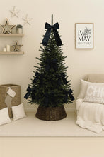 Load image into Gallery viewer, Luxury Handmade Velvet Christmas Tree Bow Topper: Black Clip-On Decoration
