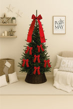 Load image into Gallery viewer, Luxury Handmade Velvet Christmas Tree Bow Topper: Red Holiday Decor

