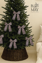 Load image into Gallery viewer, Luxury Handmade Velvet Christmas Tree Bows: Clip-On Tree Topper - Grey - Greyish
