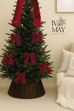 Load image into Gallery viewer, Luxury Handmade Velvet Christmas Tree Bows: Clip-On Burgundy Red Ornaments
