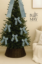 Load image into Gallery viewer, Luxury Velvet Christmas Tree Bows: Mint - Sage Green Clip-on Decorations - Duck Egg
