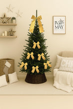 Load image into Gallery viewer, Luxury Handmade Velvet Christmas Tree Bows: Mustard Yellow &amp; Gold, Clip-On
