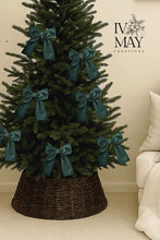 Load image into Gallery viewer, Luxury Handmade Velvet Christmas Tree Bow Topper: Bottle Green Clip-on Bows - Forest Green
