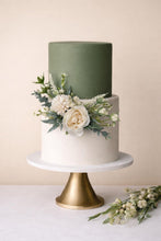 Load image into Gallery viewer, Sage Green Rose Cake Topper: Silk Flower Wedding Garland
