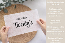 Load image into Gallery viewer, Burn Away Cake Topper – Milestone Birthday Reveal, Edible Wafer &amp; Icing (A5/A4 Sizes)
