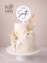 Load image into Gallery viewer, Dried Foliage Cake Side Sprays &amp; Personalised Acrylic Cake Topper
