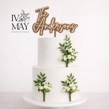 Load image into Gallery viewer, Artificial Foliage Cake Flowers -  Wild Cake Flowers: Boho Style Wedding Cake Sprays - Greenery Cake arrangement with gypsophila

