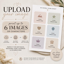 Load image into Gallery viewer, Custom Edible Cake Image | Any Photo, Logo or Clipart | A5 &amp; A4 Icing Sheet | Personalised Cake Topper Print
