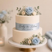Load image into Gallery viewer, Luxury Personalised Cake Ribbon | Custom Satin Ribbon for Cakes | Wedding, Birthday, Baby Shower, Christening &amp; Anniversary Cake Decoration
