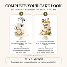 Load image into Gallery viewer, Sage Green Cake Flowers, Artificial Flower Cake Spray, Wedding Cake Decorations, Foam Rose Cake Flowers, Ready Made Cake Topper, Reusable
