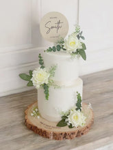 Load and play video in Gallery viewer, Artificial Cream Rose Cake Flowers: Eucalyptus Wedding Decoration Set
