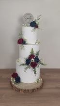 Load and play video in Gallery viewer, Artificial Foam cake flowers - Burgundy Red - Navy Blue gypsophila eucalyptus leaf wedding decorations floral arrangement
