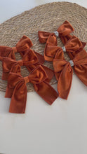 Load and play video in Gallery viewer, Luxury Handmade Velvet Christmas Tree Bows: Copper, Burnt Orange, Rust (Set of 3 or 6)
