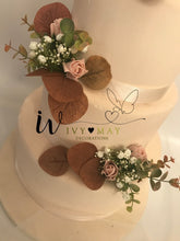 Load image into Gallery viewer, Wedding Cake - Christening Cake - Autumn Flowers - Cake decorations - Cake Topper - Vintage peach Roses
