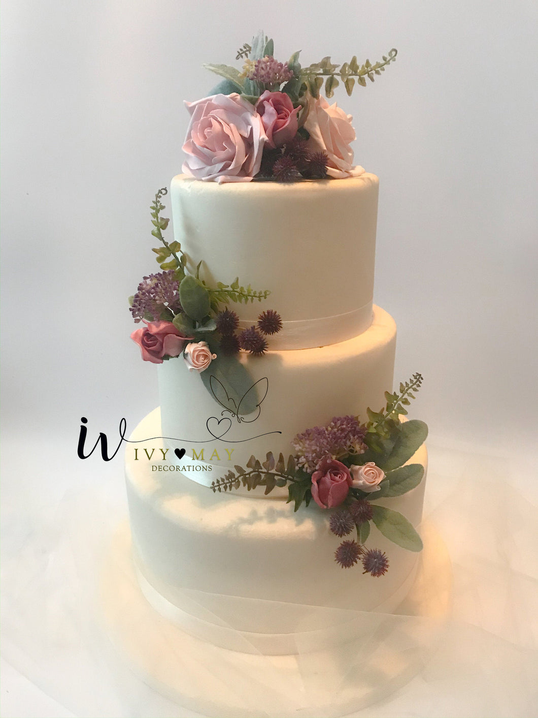 Cake Flowers - Cake decoration - Dusty Pink - Blush Pink - Wedding cake - Christening - Birthday