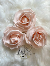 Load image into Gallery viewer, 3 x Extra Large 14cm Christmas Tree Clip On Foam Roses Blush Pink or White Or Grey Snow Effect topper
