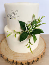 Load image into Gallery viewer, Wedding cake flower arrangement - white berry - greenery decorations - cake flowers
