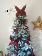 Load image into Gallery viewer, Large Velvet Christmas Tree Bow Topper - Christmas tree butterfly Bow - Burgundy - Wine red
