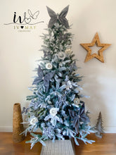 Load image into Gallery viewer, Large Velvet Christmas Tree Bow Topper - Christmas tree butterfly Bow - Grey
