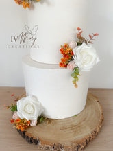 Load image into Gallery viewer, Cake Flowers - Wedding Cake Flowers - Cake Topper - Blush Pink - burnt orange - white - Christening / Birthday cake decoration
