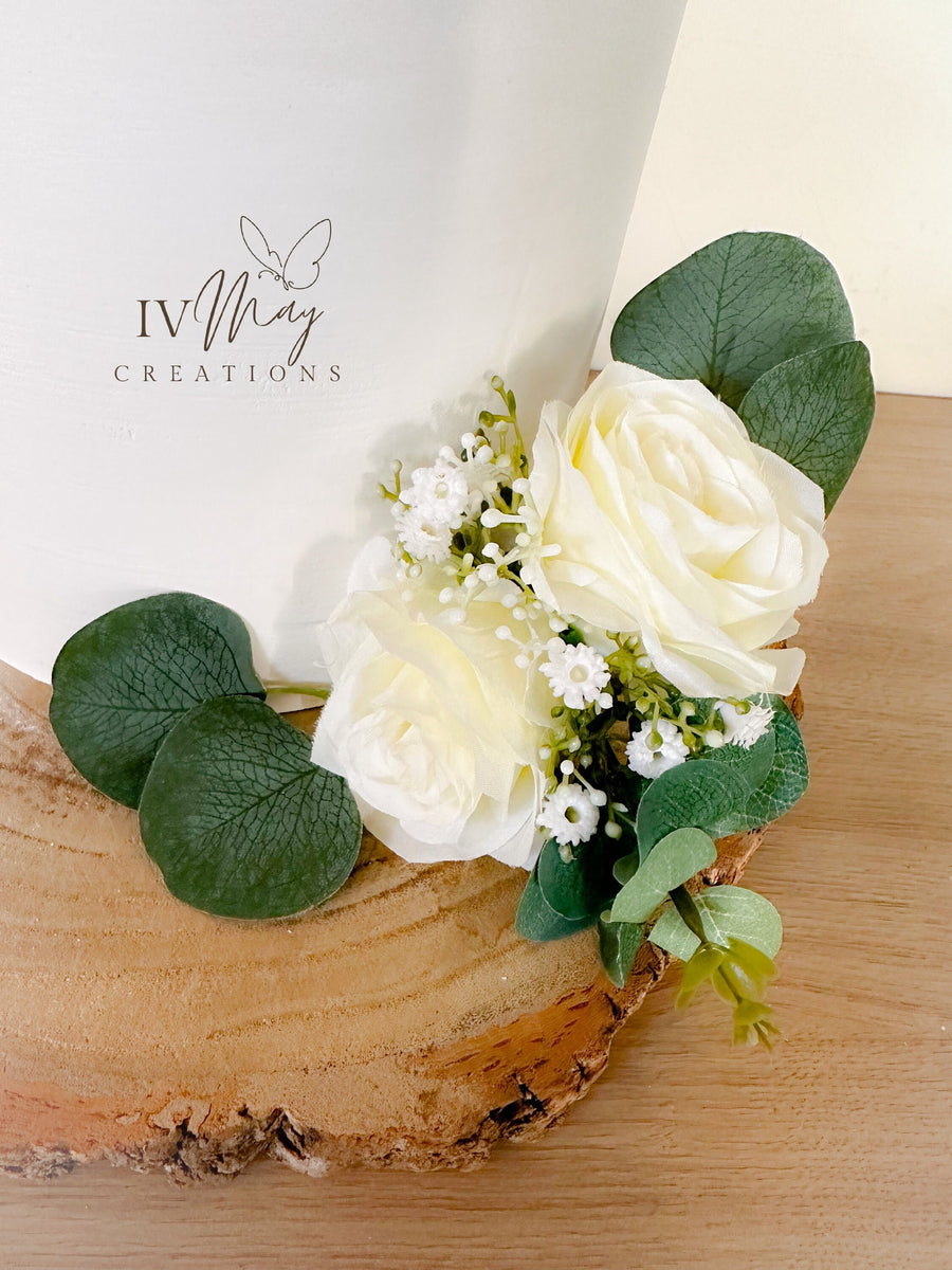 Cake Flowers - Wedding Cake Flowers - Cake Topper - silk ivory roses ...